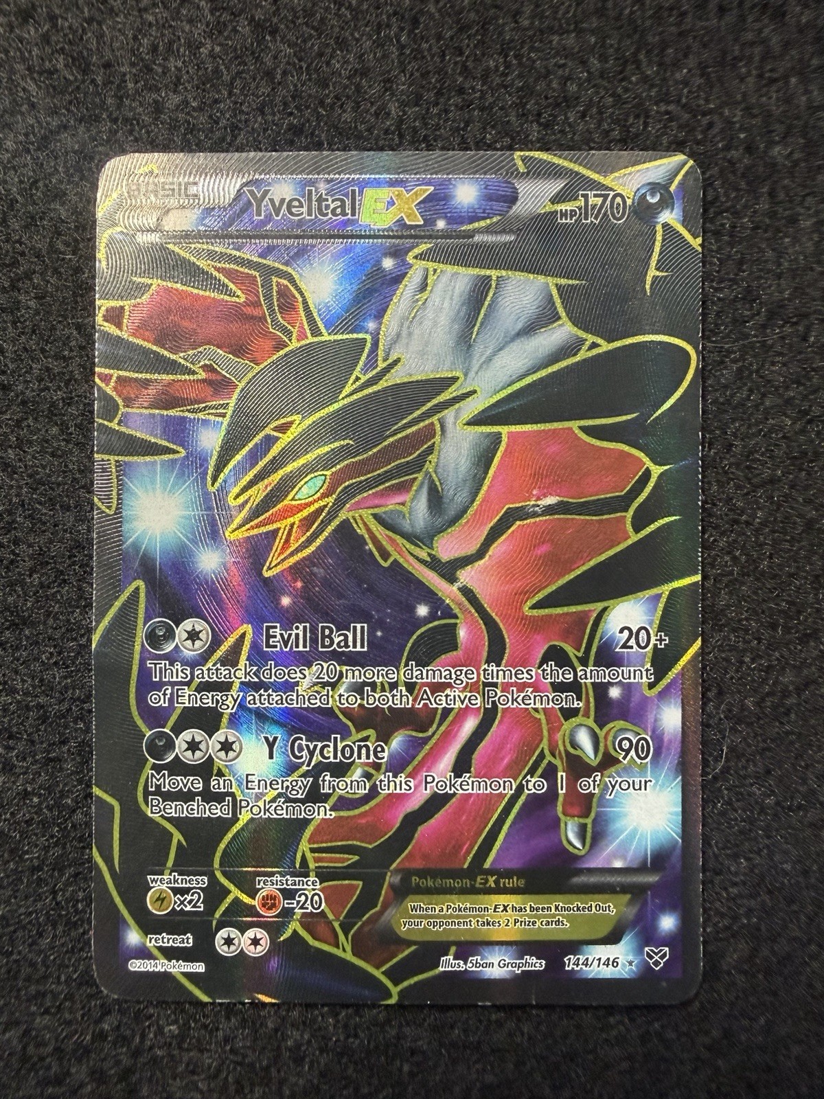 Pokemon Yveltal EX 144/146 Full Art Holo Ultra Rare XY English 2014 Pokemon Yveltal EX 144/146 Full Art Holo Ultra Rare XY English 2014