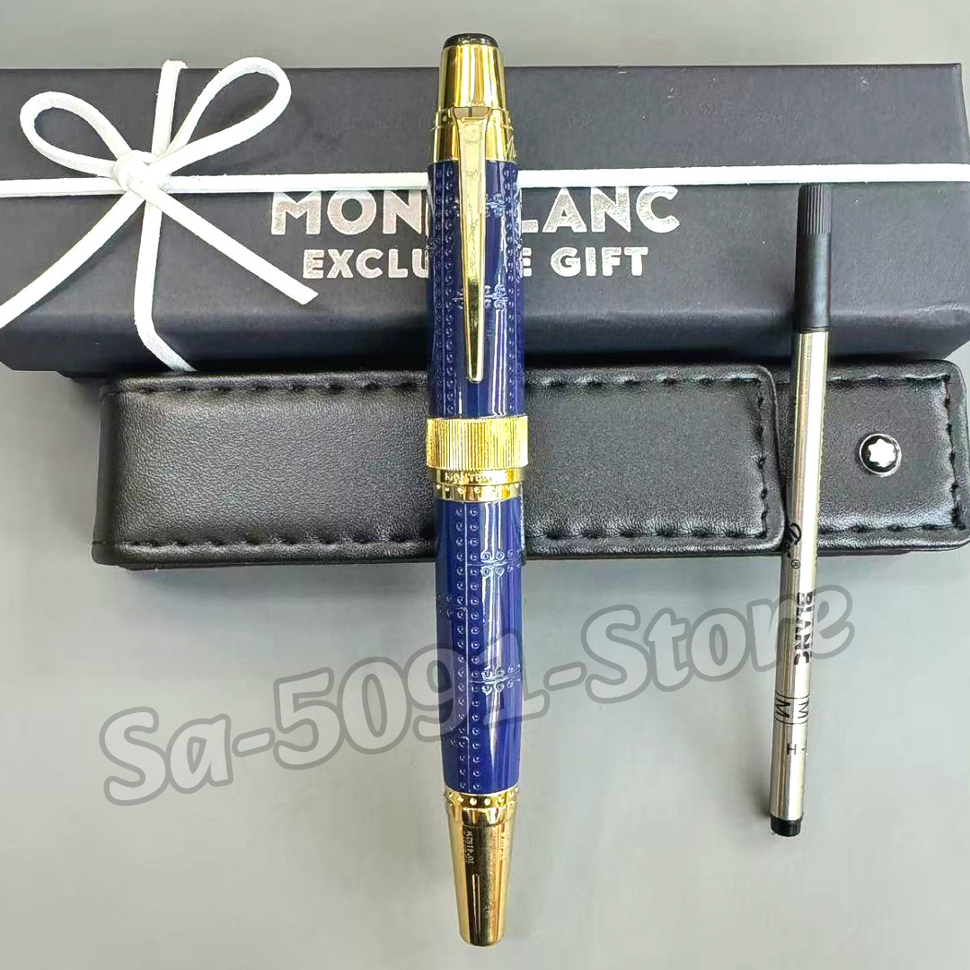 MONTBLANC Writers Edition Antoine de Saint-Exupéry Blue Rollerball Pen Gold Trim MONTBLANC Writers Edition Antoine de Saint-Exupéry Blue Rollerball Pen Gold Trim