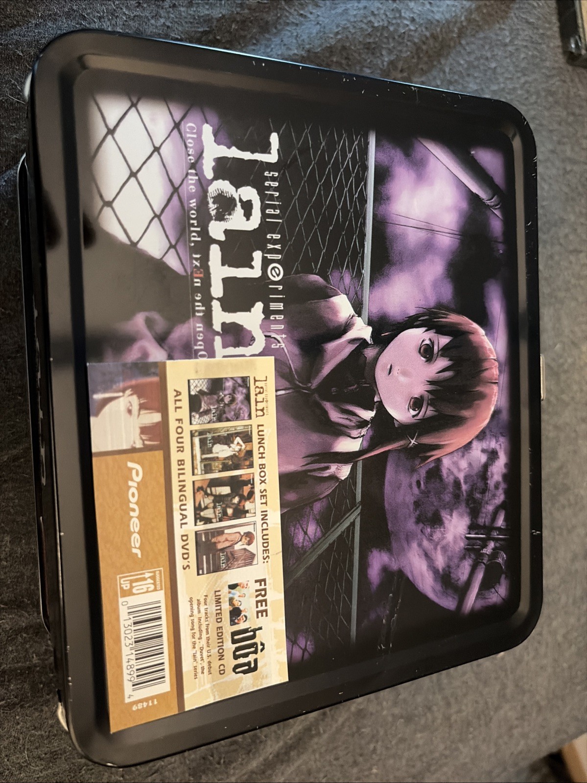 Vintage 1998 Serial Experiments Lain limited edition metal lunch box W Dvds And Vintage 1998 Serial Experiments Lain limited edition metal lunch box W Dvds And