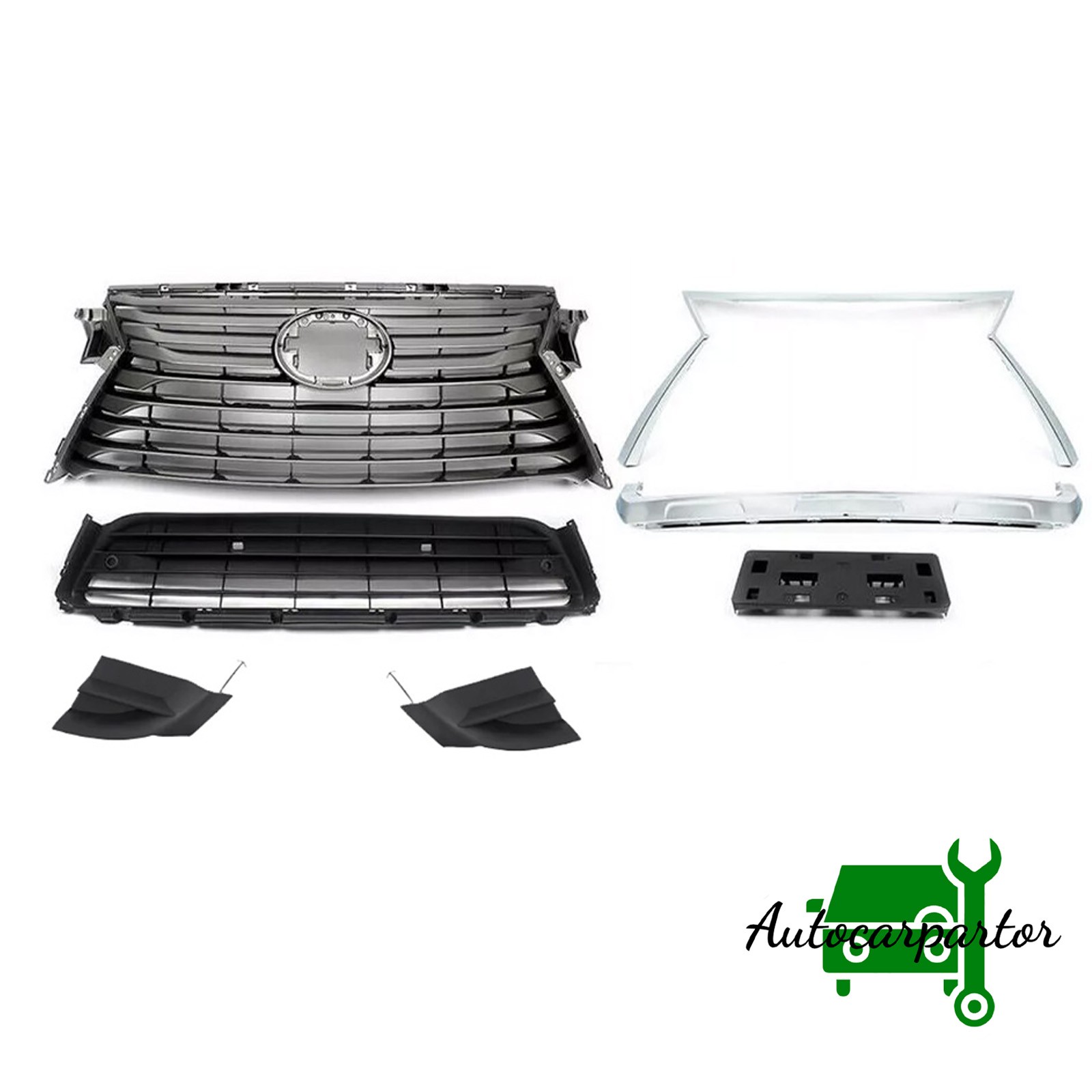 FRONT GRILLE CHROME TRIM MOLDING SET FOR 2016-2019 LEXUS RX350 RX450H RX350