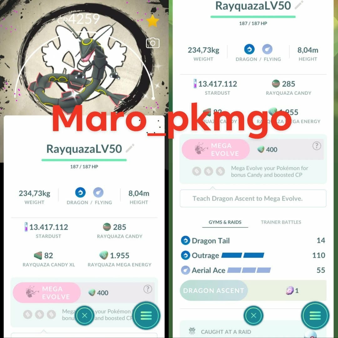 Pokemon Shiny Rayquaza LV50 3move Special BG Go Fest 2026-TRA\'DE GO- Description