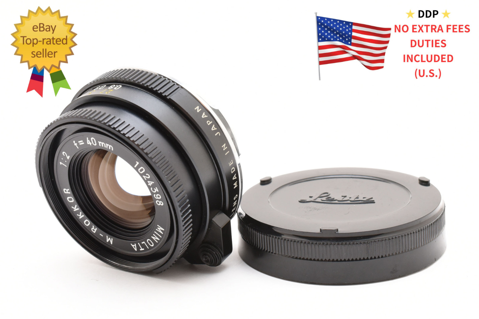 [ Near MINT ] Minolta M-Rokkor 40mm f/2 Lens Leica M mount For CL CLE From JAPAN
