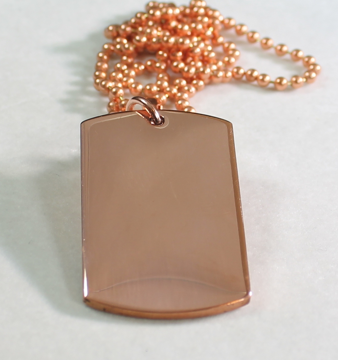 SOLID PURE COPPER HEAVY DUTY POLISHED DOG TAG NECKLACE PENDANT FREE ENGRAVE SOLID PURE COPPER HEAVY DUTY POLISHED DOG TAG NECKLACE PENDANT FREE ENGRAVE