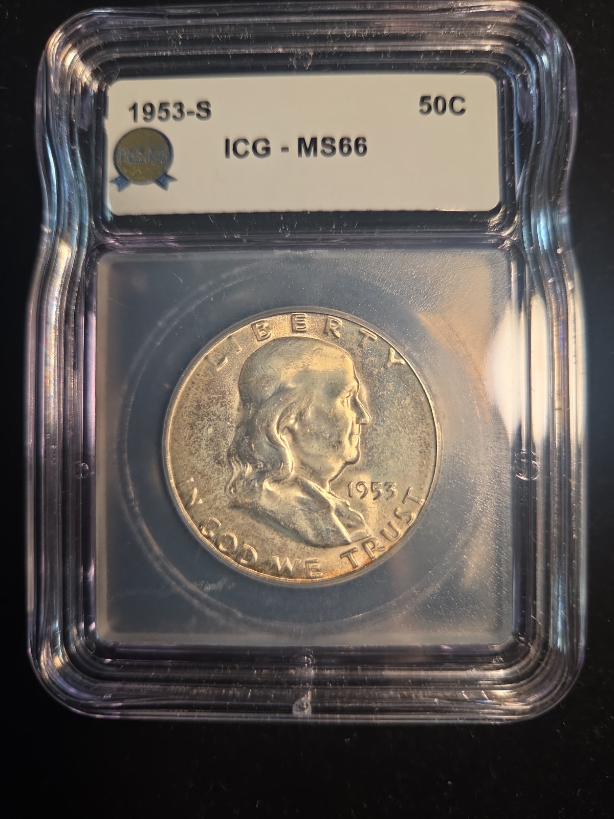1953-S 50c Franklin Half Dollar ICG MS66 1953-S 50c Franklin Half Dollar ICG MS66