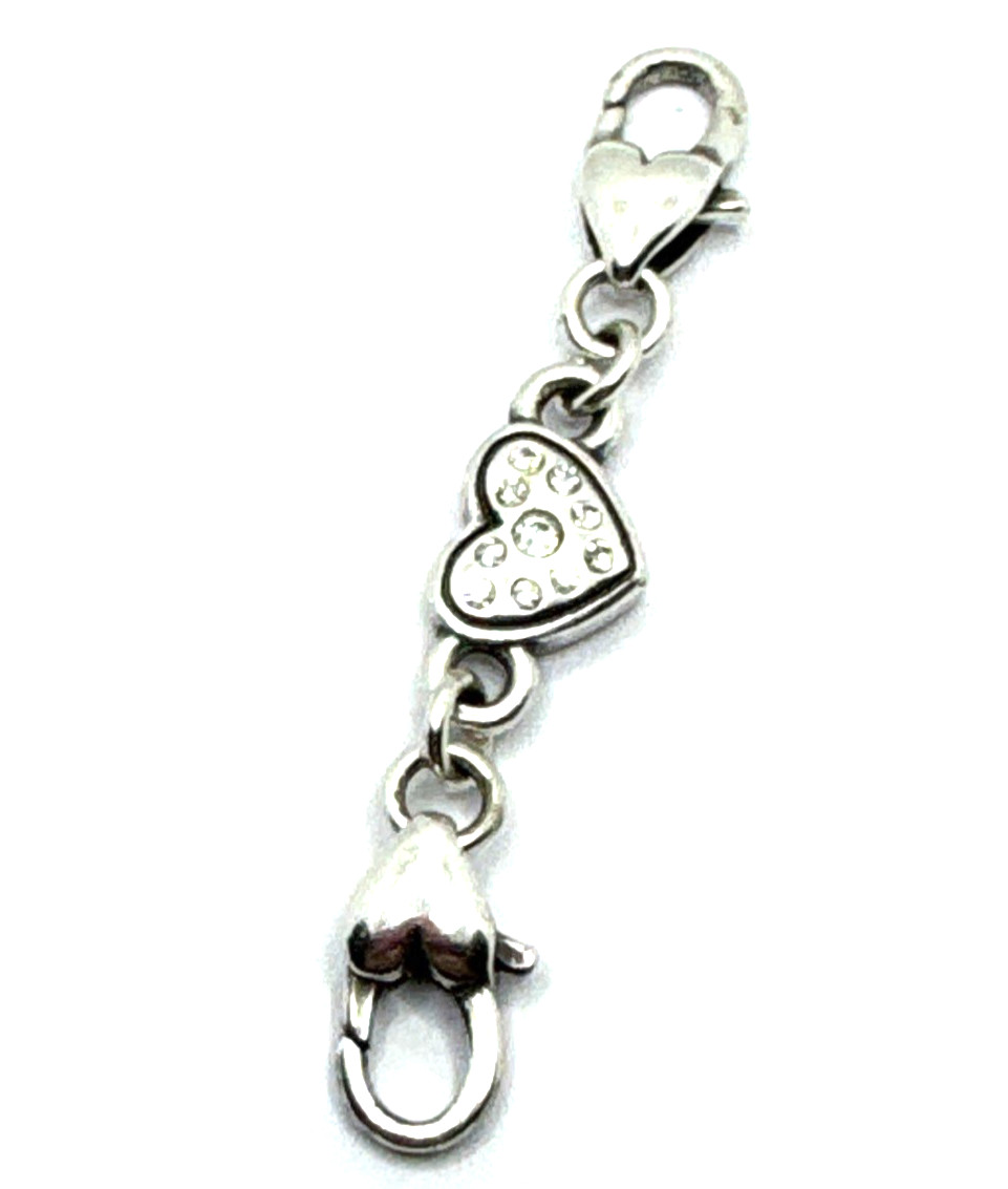 Brighton Crystal Heart Love Silver Custom Extender Bracelet/Necklace
