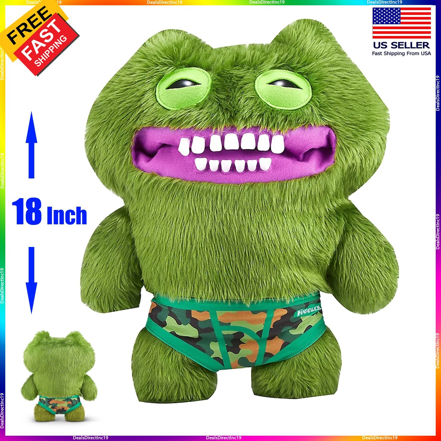 Fuggler Big Bigg Fugg Green Monster With Teeth 18