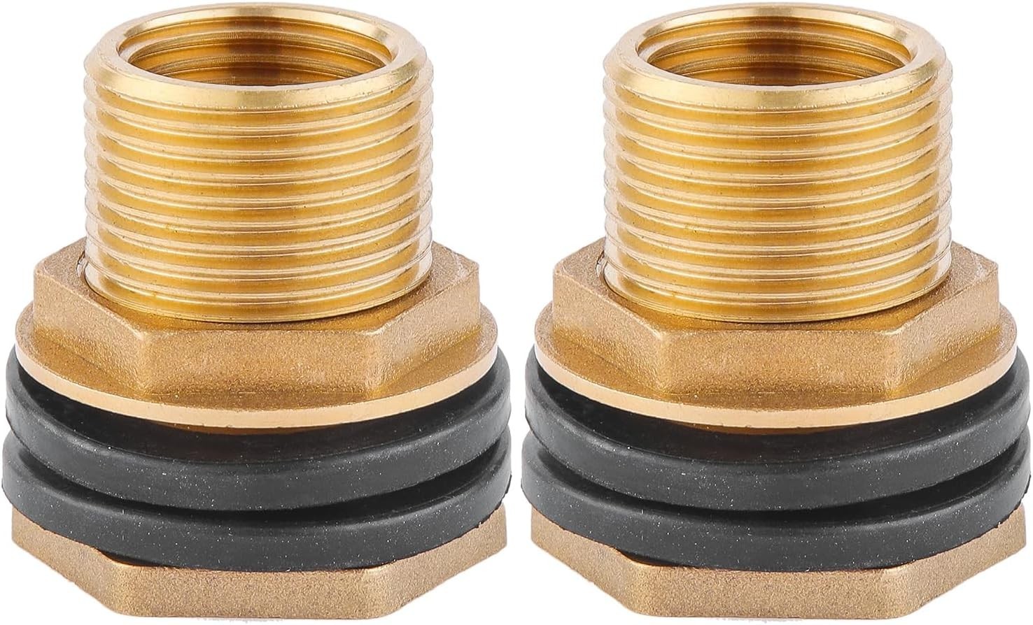 2 PCS Bulkhead Fitting, Solid Brass, 1/2\ 2 PCS Bulkhead Fitting, Solid Brass, 1/2\