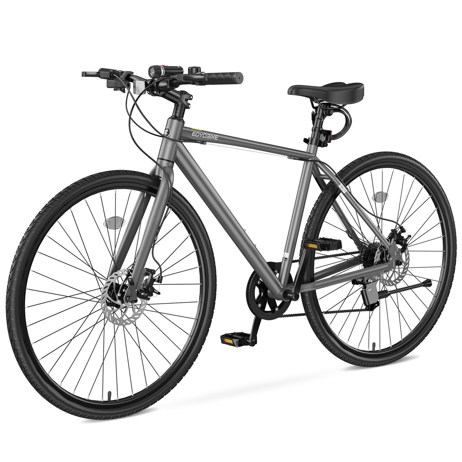 EOYOBIKE 8-speed Aluminum Bike 700C Hybrid Bike for Adult Urban Commuter Bicycle