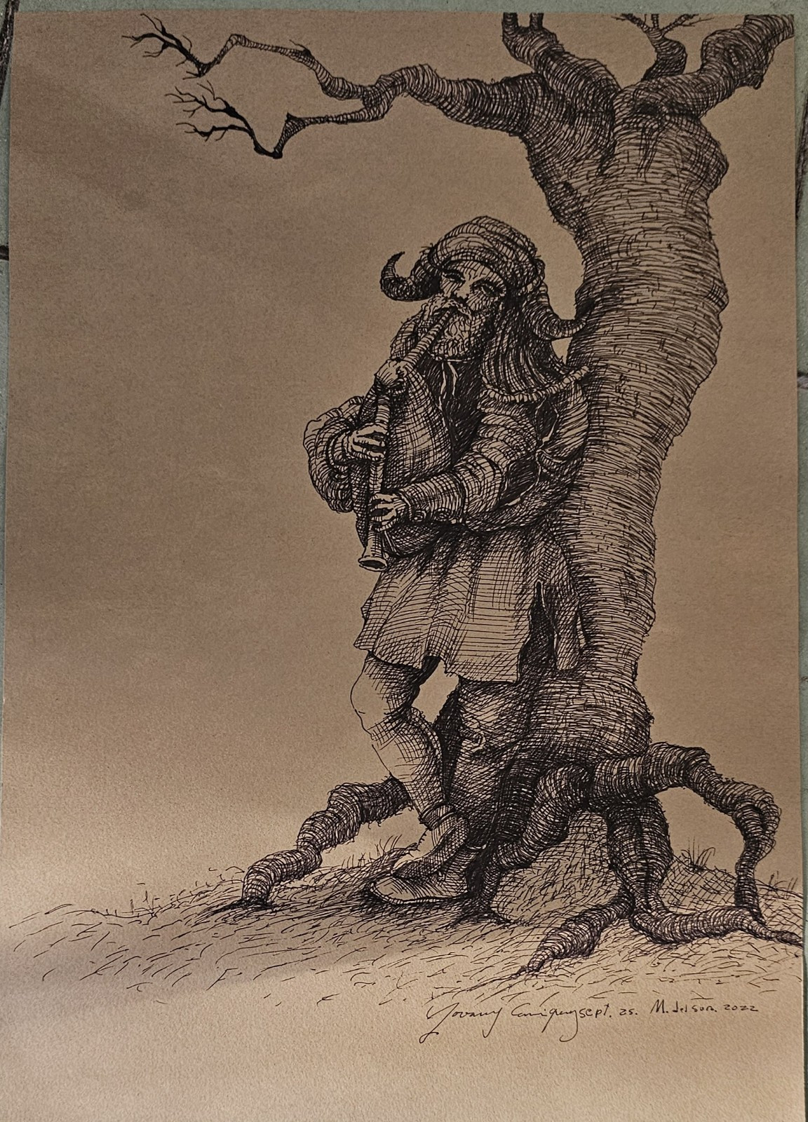  Ink On Paper (Canson) By Yovany Enrique. CubanBeautiful Art Melodia En El Arbol