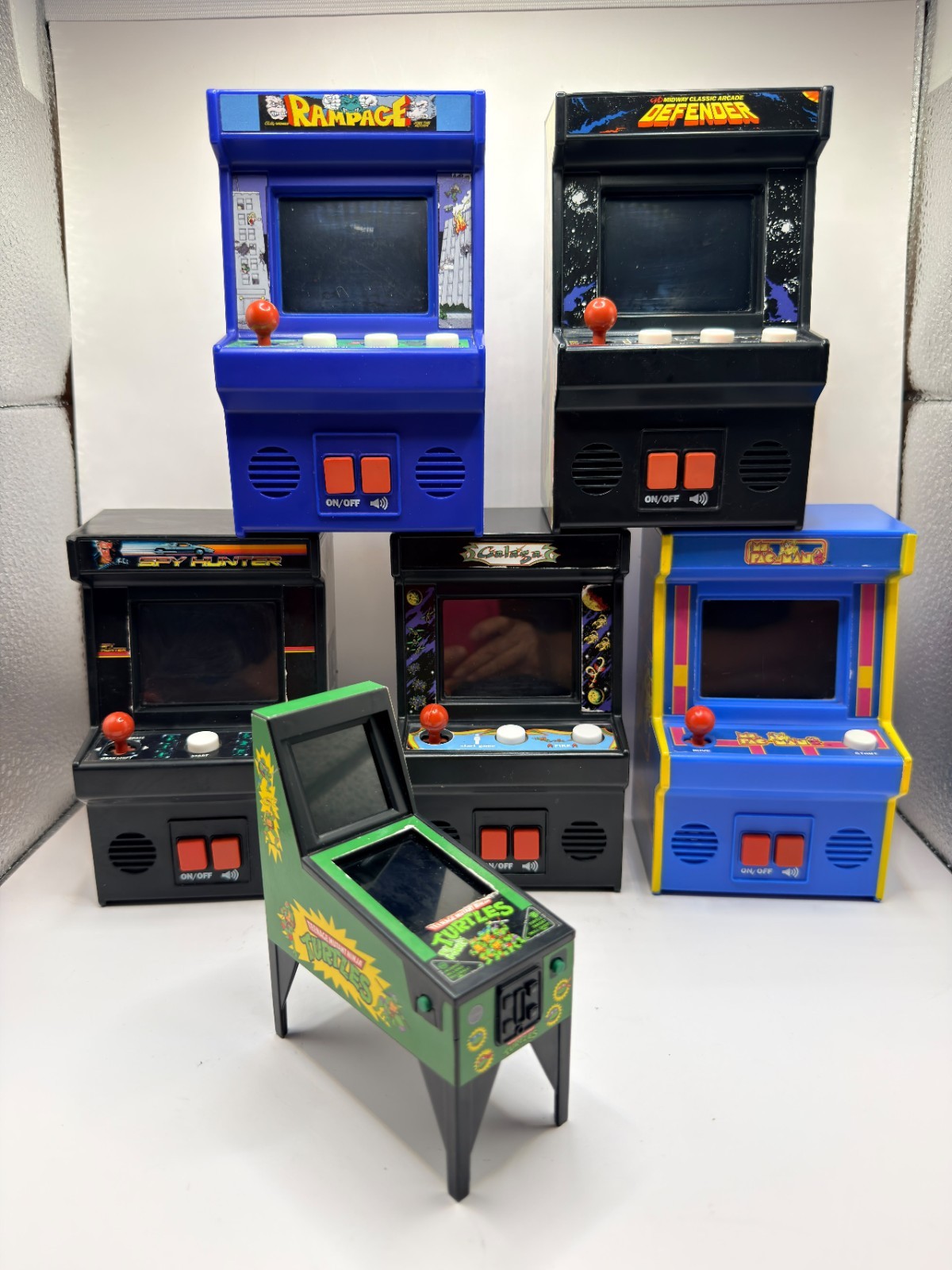 My Arcade Tabletop Lot 6 of Galaga, Turtles, Spy Hunter,Ms Pacman Rampage Tested