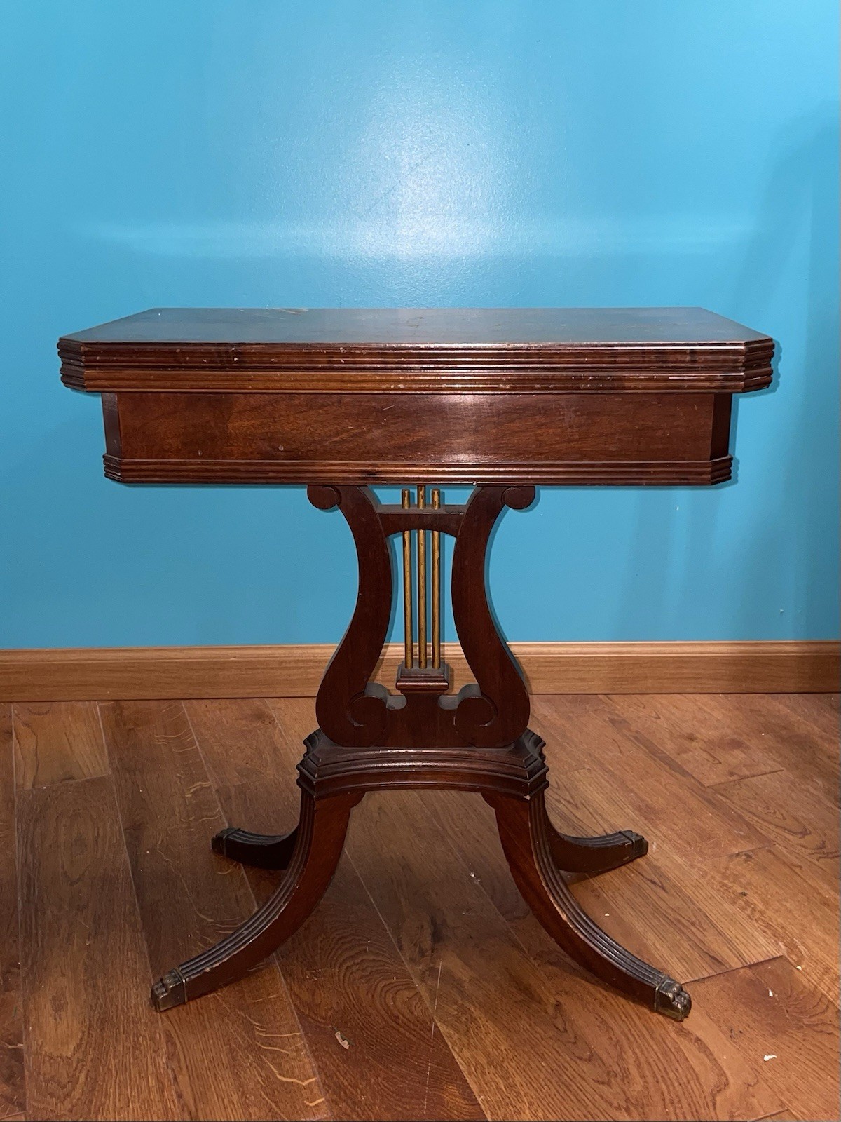 Late 19th Century Antique Mahogany Fold Top Card Game Table