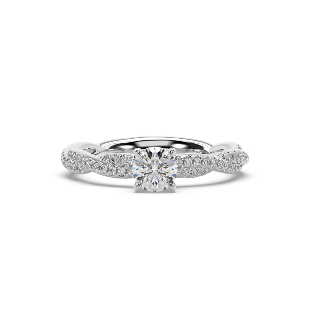 IGI Certified Lab Grown Diamond Engagement Ring 0.78 Ct Round Cut 14k White Gold
