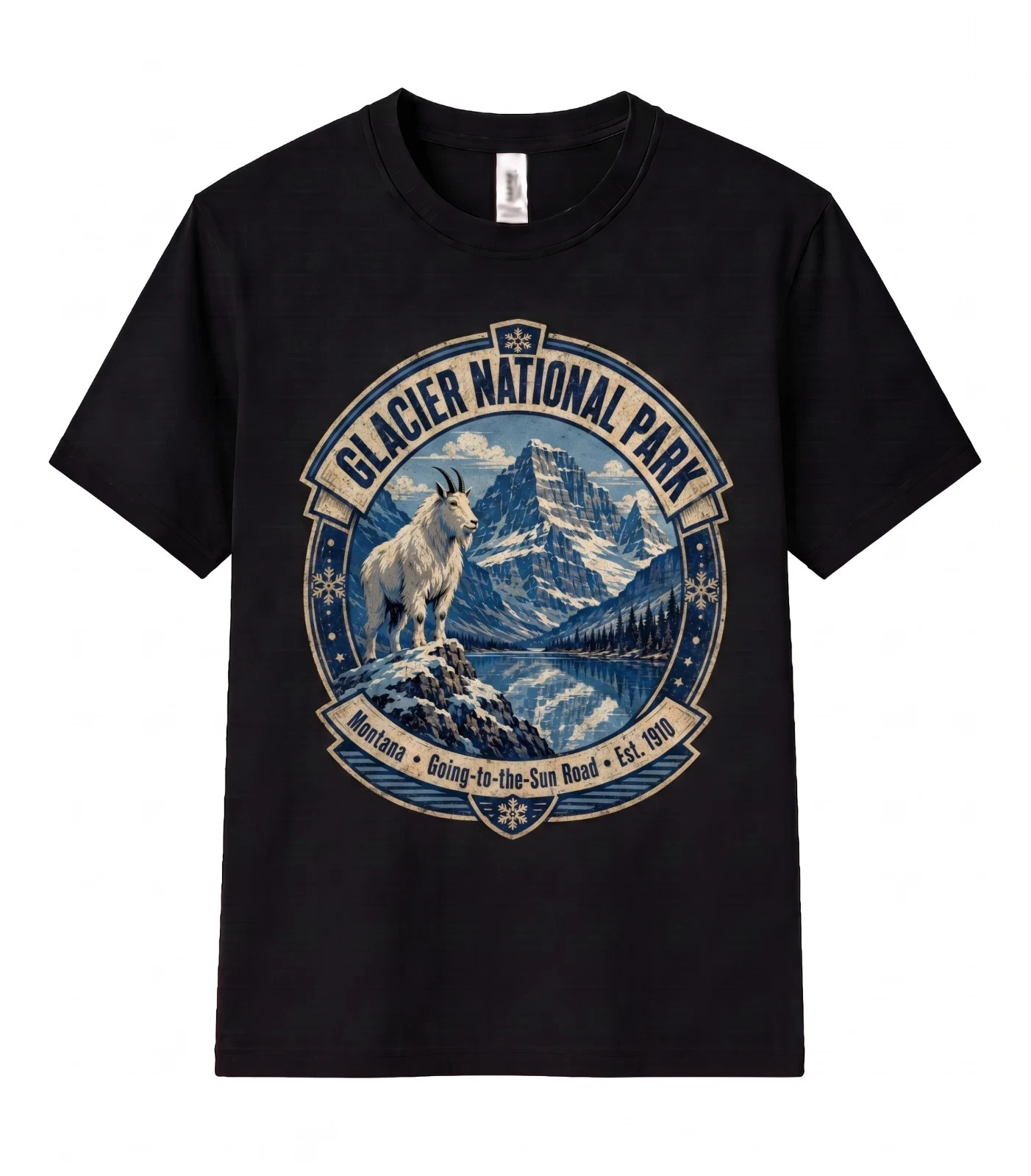 Glacier National Park Unisex T Shirt Going to the Sun Road Vintage Montana Tee