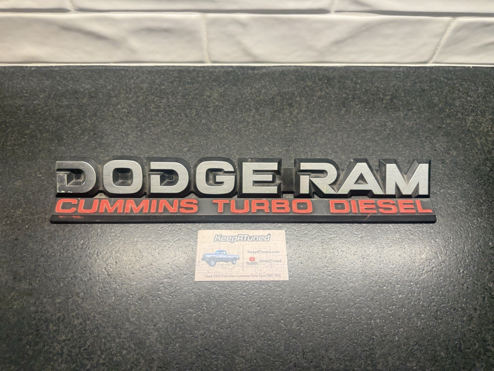 RARE DODGE RAM CUMMINS TAILGATE EMBLEM BADGE 1989-1990 LE Tailgate 1st Gen RARE DODGE RAM CUMMINS TAILGATE EMBLEM BADGE 1989-1990 LE Tailgate 1st Gen