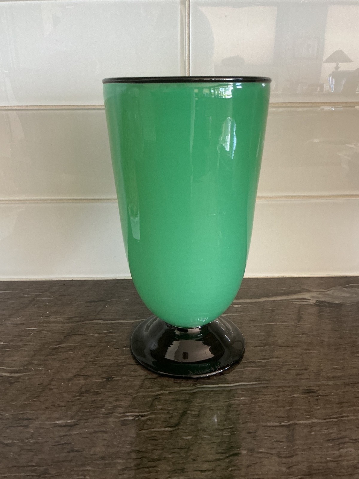 Antique Daum Vase Signed Circa 1920 Green