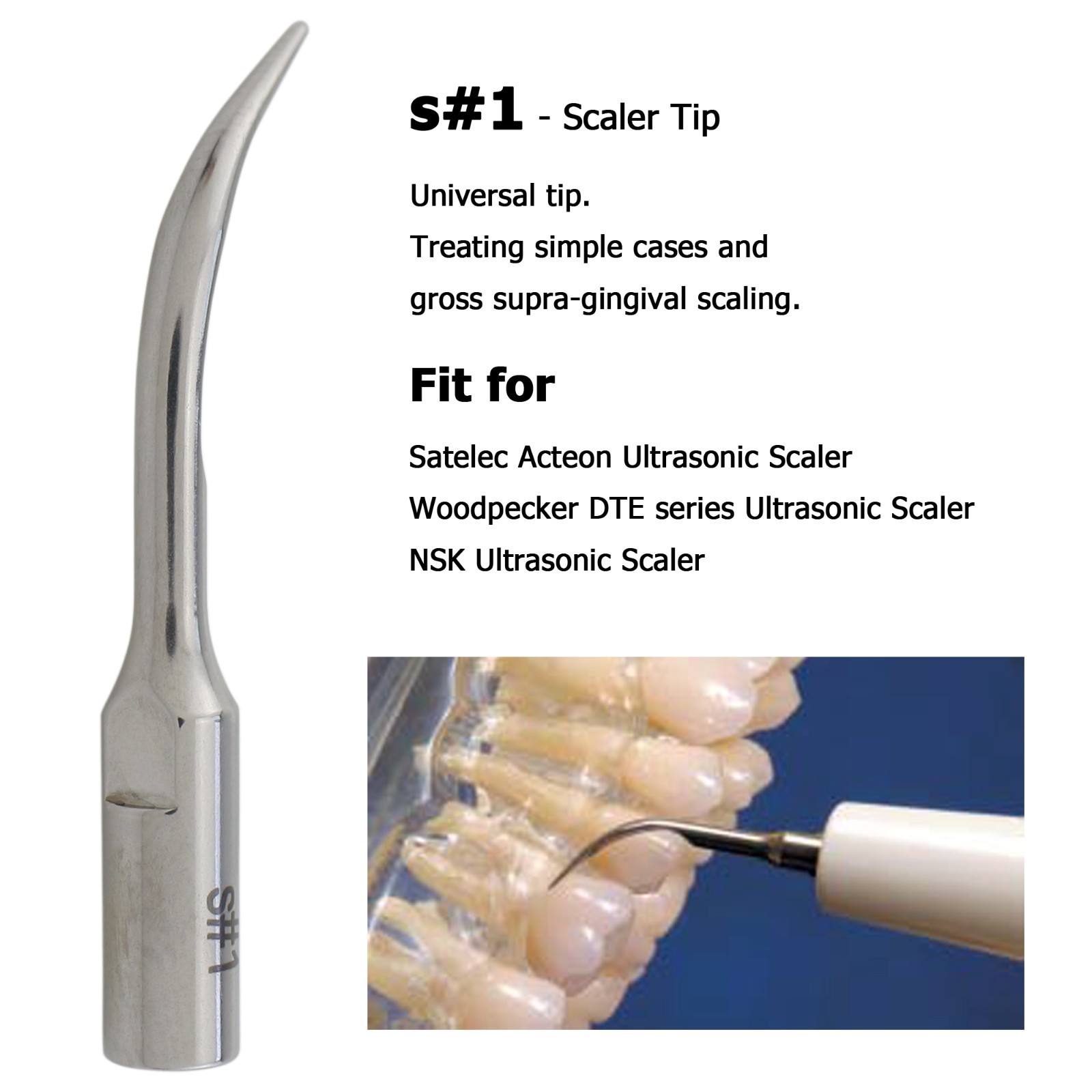 Dental Satelec ACTEON Suprasson P5 Piezo Handpiece Ultrasonic Scaler Tips H3 1S