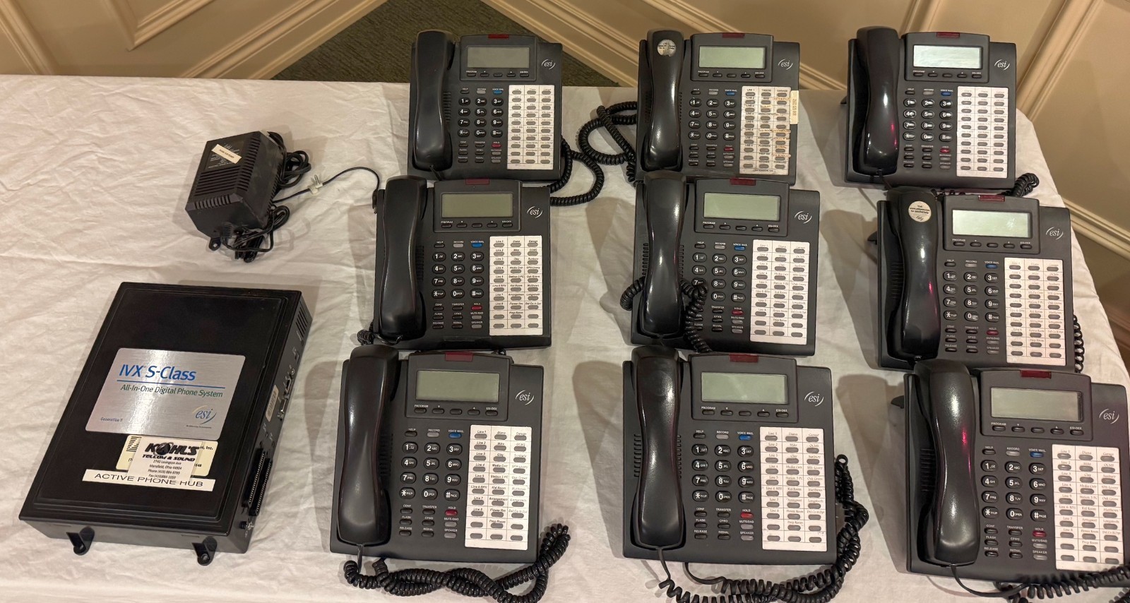 ESI IVX S-Class All-in-One Business Phone System with 11 Phones W/ Power Supply