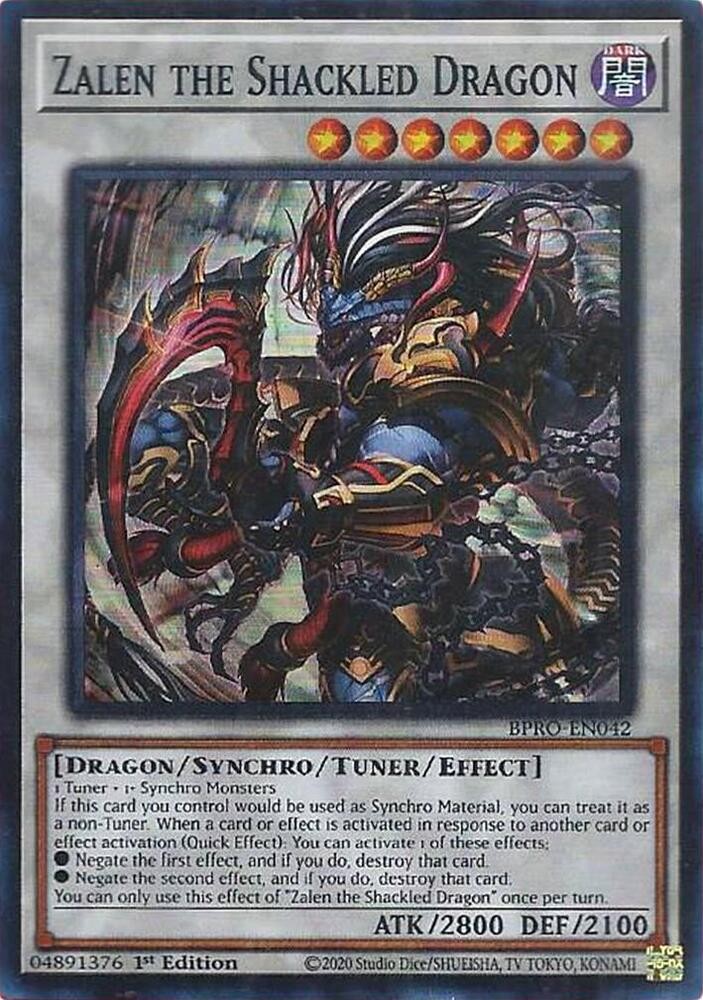Zalen the Shackled Dragon - BPRO-EN042 - Super Rare - 1st Edition Near Mint, Eng