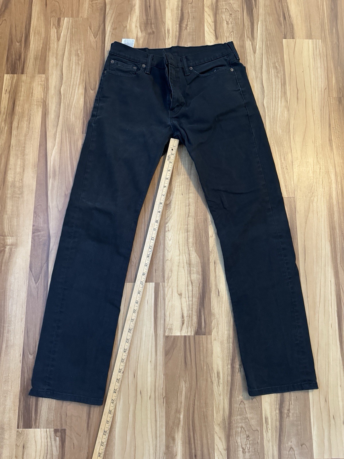 Levi Strauss & Co 513 Men’s Black Dark Wash Denim Jeans Slim Straight Mid Rise