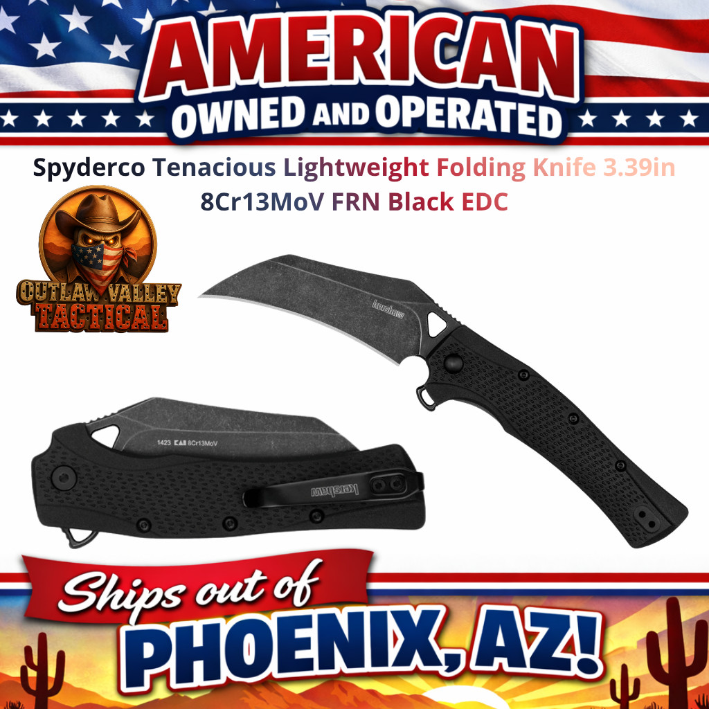 Kershaw Dawnstar Folding Knife, 3.5 Plain Edge Hawkbill Blade, 8Cr13MoV Steel