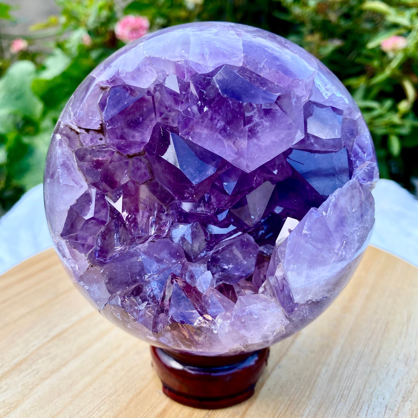 3.3LB  Amethyst Agate Sphere Polished Healing Crystal Ball Home Feng Shui Ornam