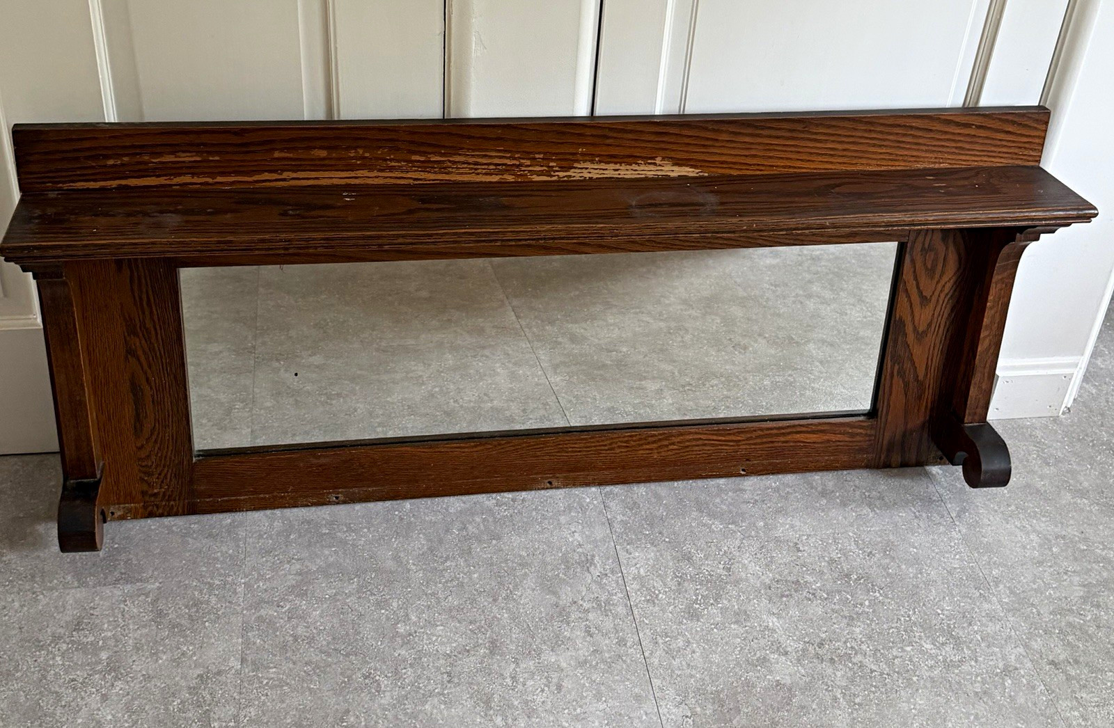 Antique Solid Oak Buffet Mirror (42\ Antique Solid Oak Buffet Mirror (42\
