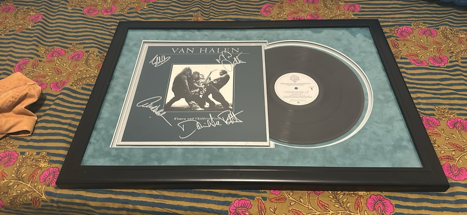 Van Halen Framed Signed Vinyl Record - Signed by All Original Members Van Halen Framed Signed Vinyl Record - Signed by All Original Members