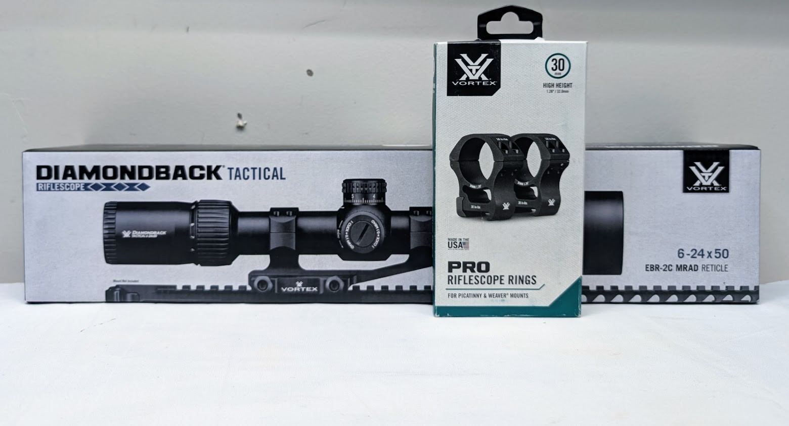 Vortex Optics Diamondback 6-24x50 EBR-2C MRAD w/ Vortex PRO RINGS NEW Vortex Optics Diamondback 6-24x50 EBR-2C MRAD w/ Vortex PRO RINGS NEW