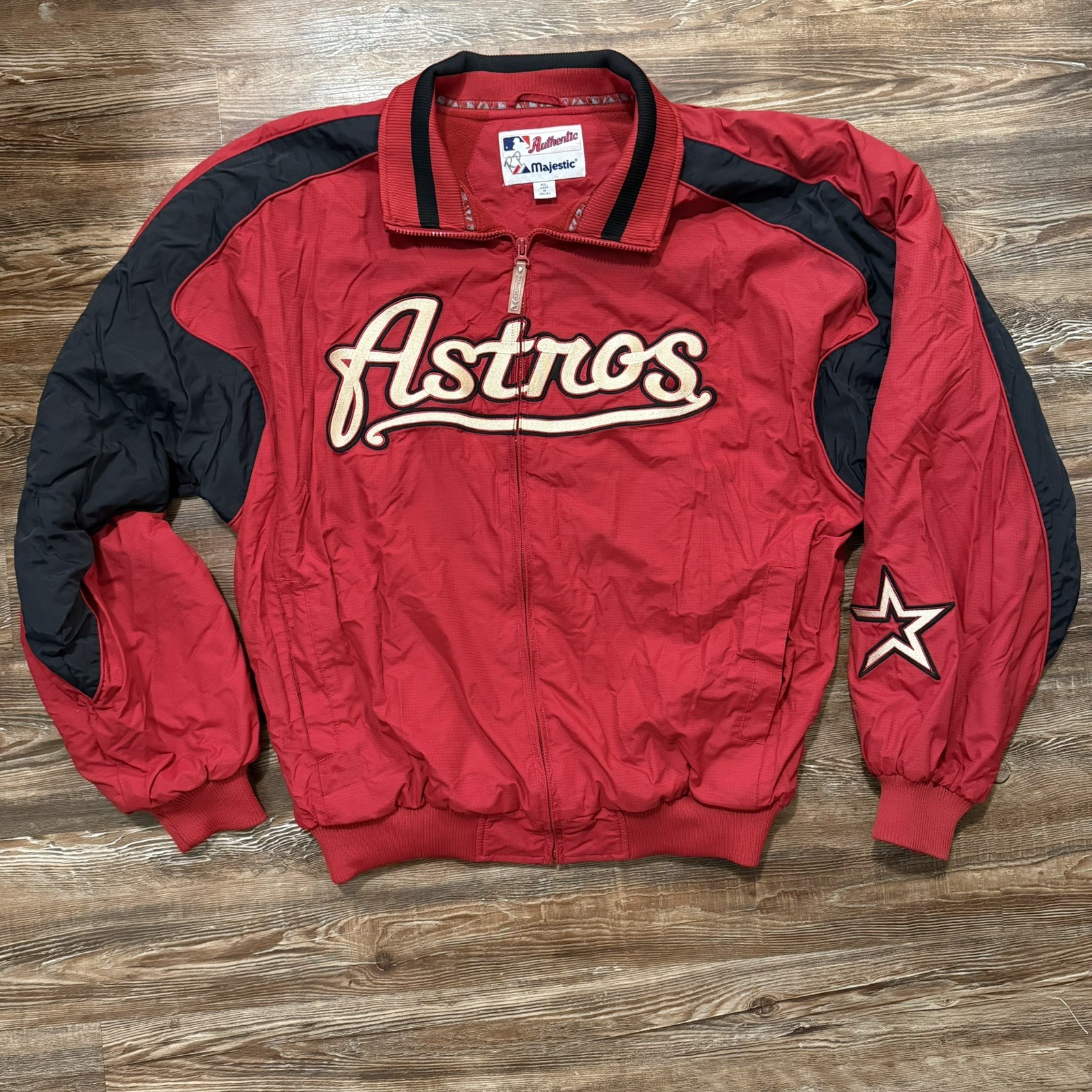Vintage Majestic Houston Astros MLB Jacket XL 90s Y2K Boxy Waterproof 