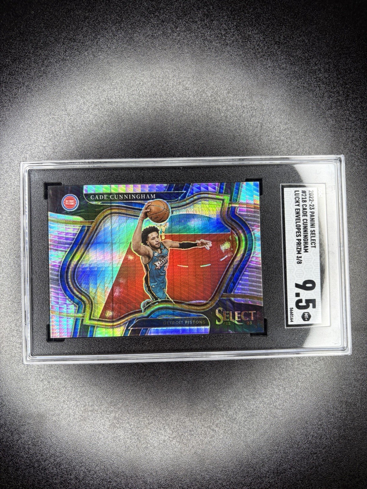 Panini Select 2022-23 Cade Cunningham #218 Lucky Envelopes Prizm 3/8 SGC 9.5 Panini Select 2022-23 Cade Cunningham #218 Lucky Envelopes Prizm 3/8 SGC 9.5