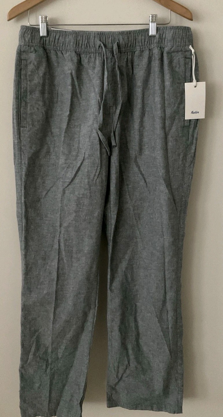 NEW TAGS Katin Isaiah Local Pants Men Blue Gray Cotton Stretch Drawstring Lounge NEW TAGS Katin Isaiah Local Pants Men Blue Gray Cotton Stretch Drawstring Lounge