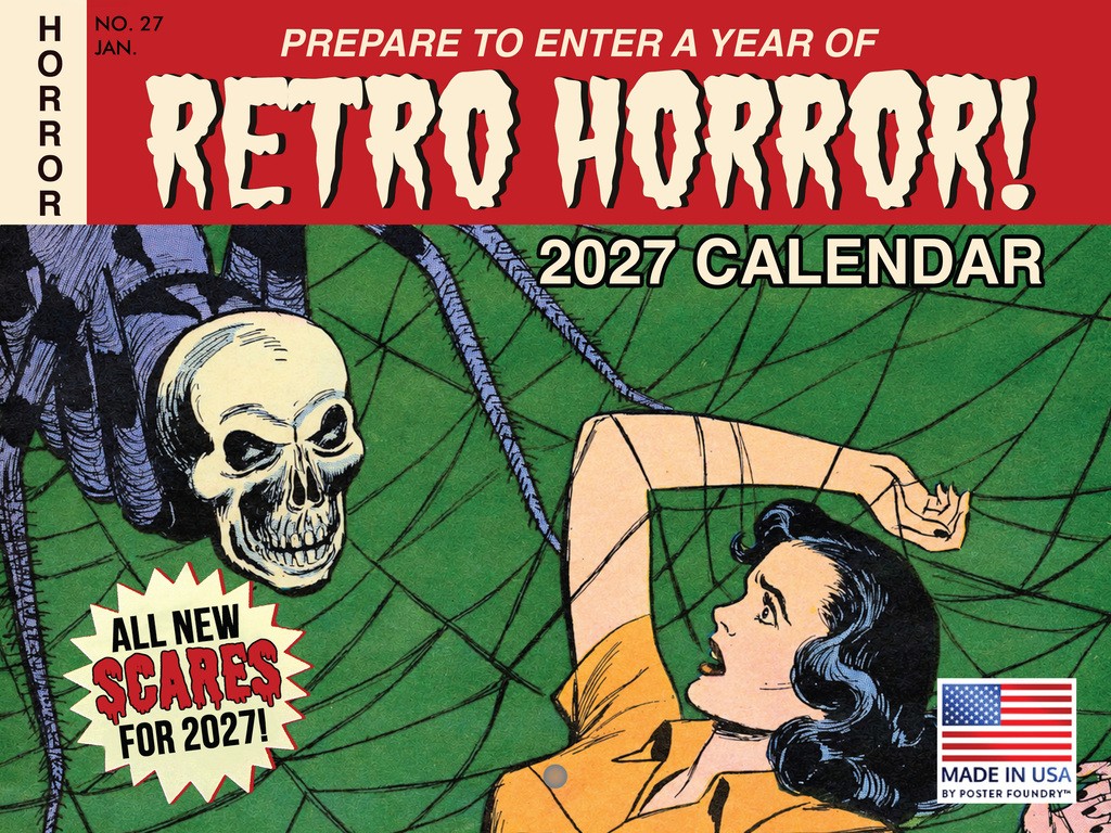 Retro Horror Calendar 2027 Wall Classic Monsters