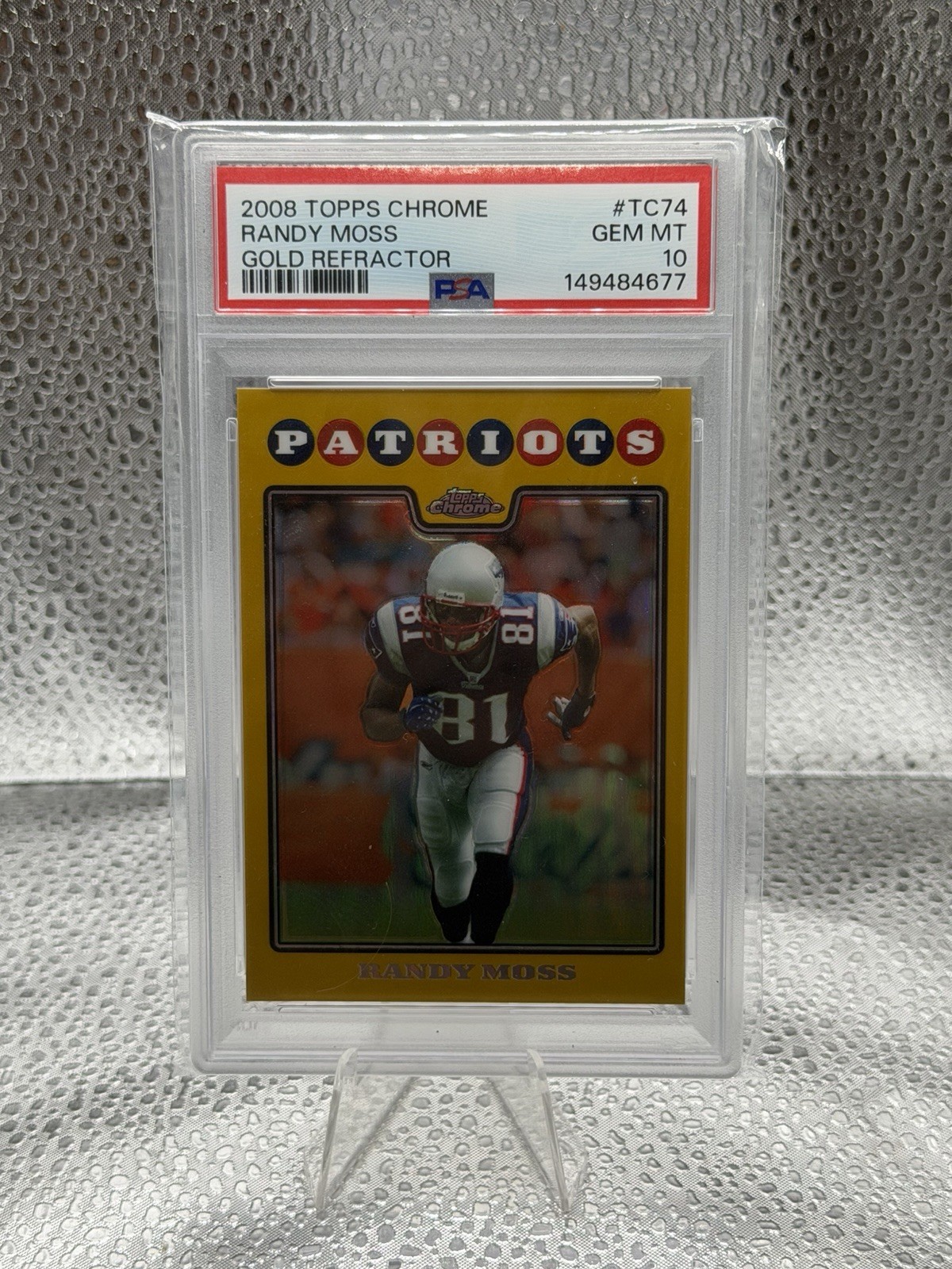 2008 Topps Chrome - Randy Moss #TC74 Gold Refractor /199 2008 Topps Chrome - Randy Moss #TC74 Gold Refractor /199
