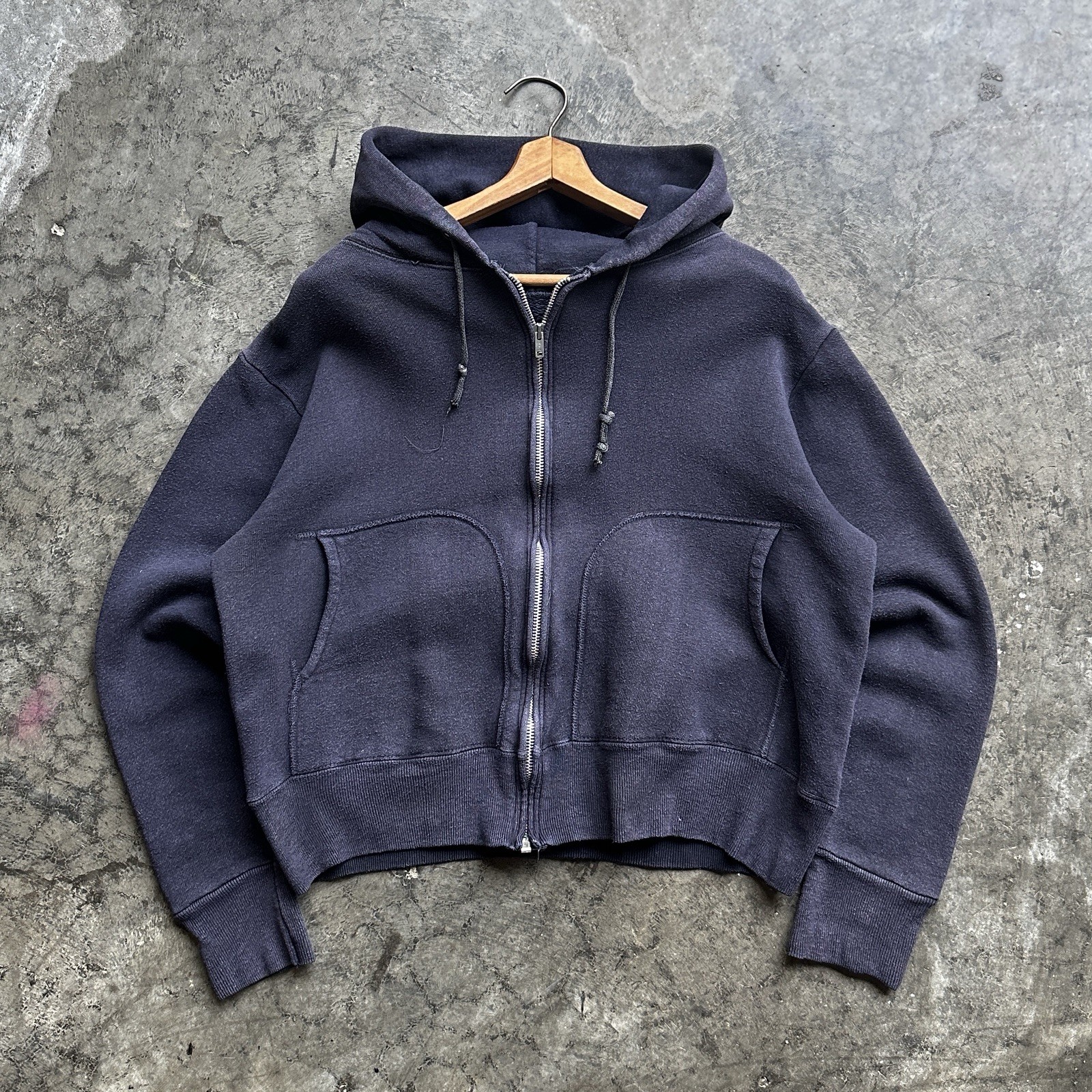 Vintage 50s 60s Jc Penney Split Pocket Zip Up Hoodie