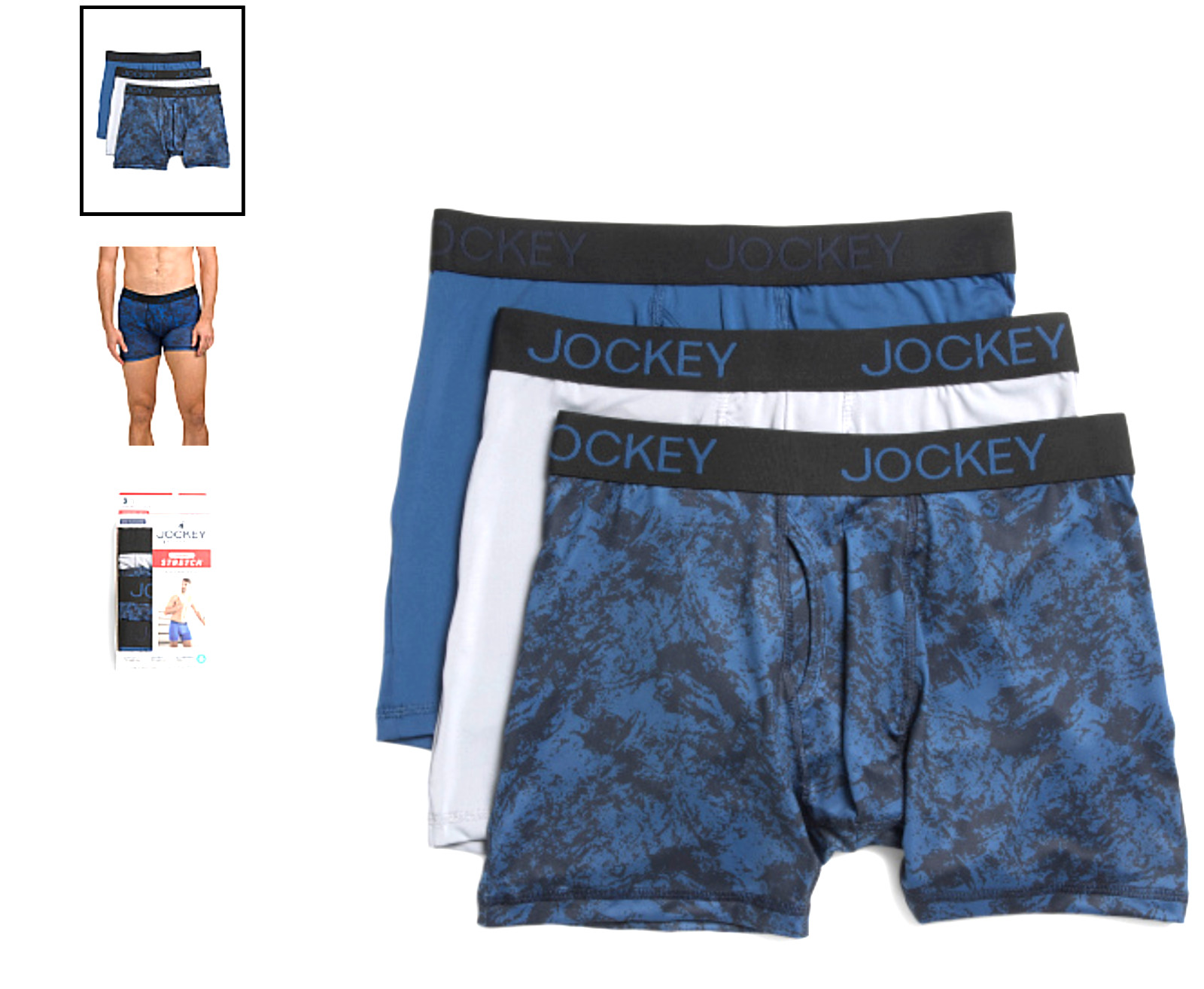 Men's Jockey 3-Pack Microfiber Stretch Staycool Staynew (Blue - Gray ) Underwear Men's Jockey 3-Pack Microfiber Stretch Staycool Staynew (Blue - Gray ) Underwear