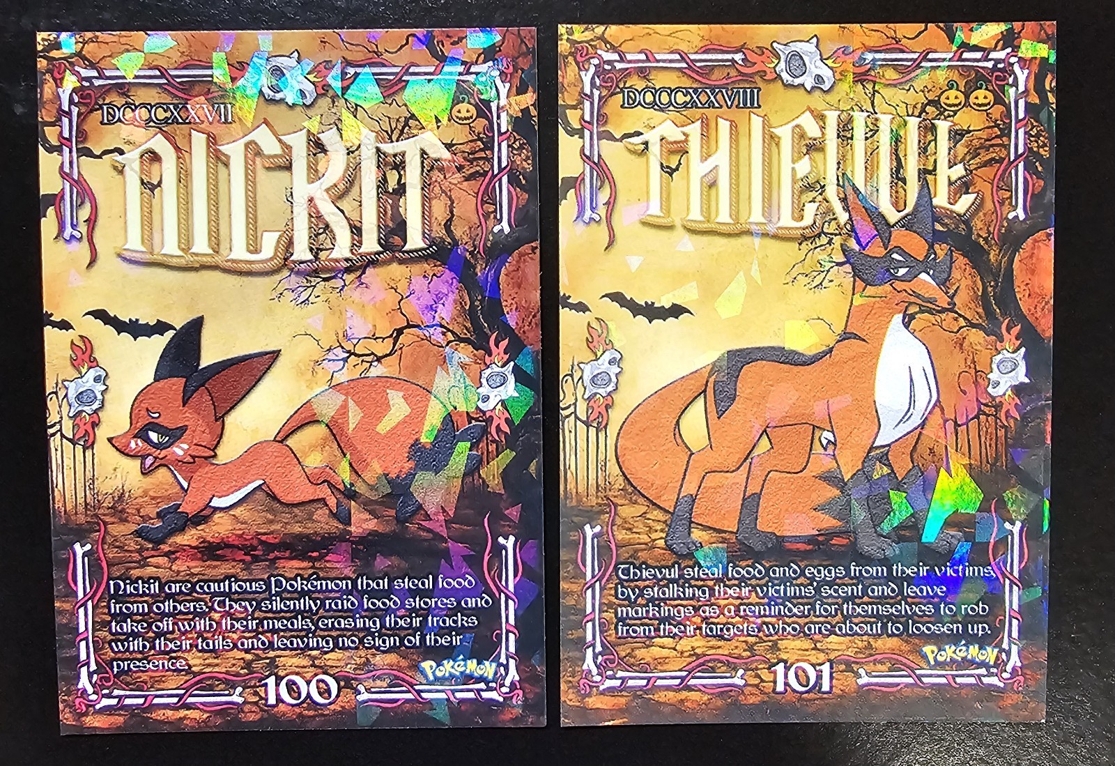 NICKET X THIEVUL LOT - POKEMON PRISMA HALLOWEEN RARE CCG HOLO NICKET X THIEVUL LOT - POKEMON PRISMA HALLOWEEN RARE CCG HOLO