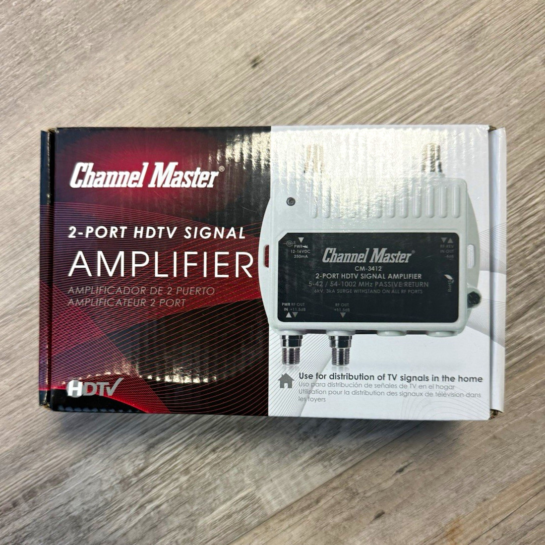 Channel Master CM-3412 2-Output 7dB VHF/UHF HDTV Distribution Amplifier