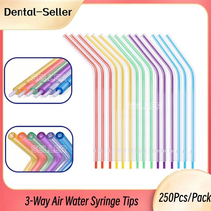 250/PK Dental Disposable 3 Way Air Water Syringe Spray Nozzles Tube Tips Rainbow 250/PK Dental Disposable 3 Way Air Water Syringe Spray Nozzles Tube Tips Rainbow