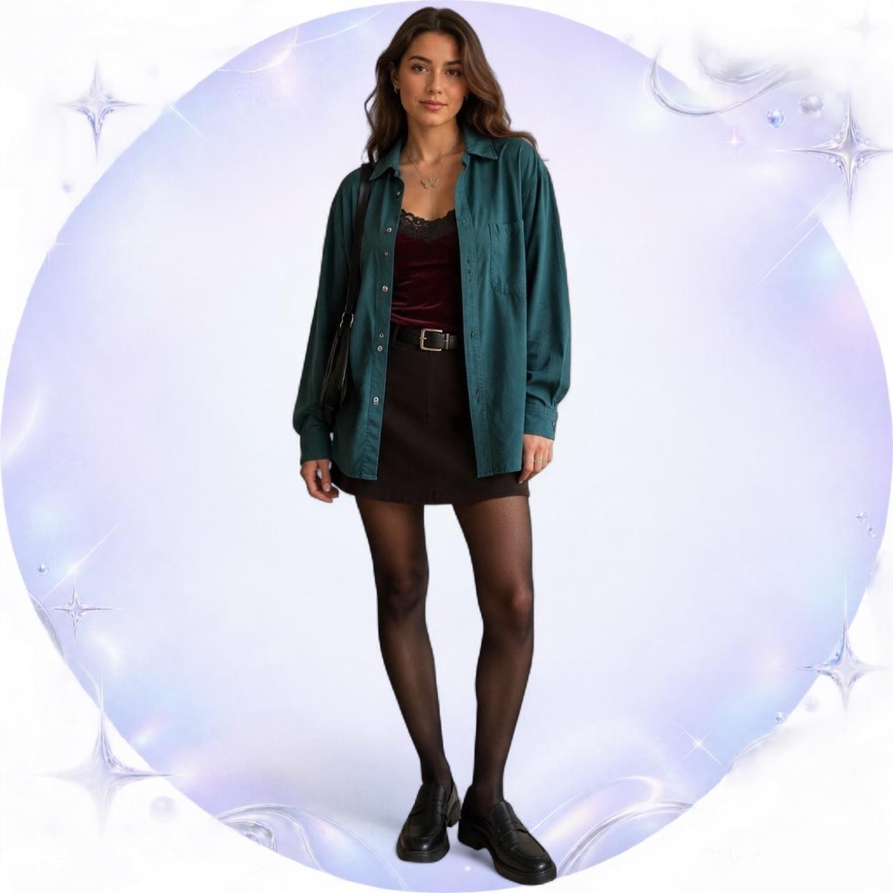 Vintage 90s Paris Sport Club Teal Rayon Oversized Button-Up Shirt