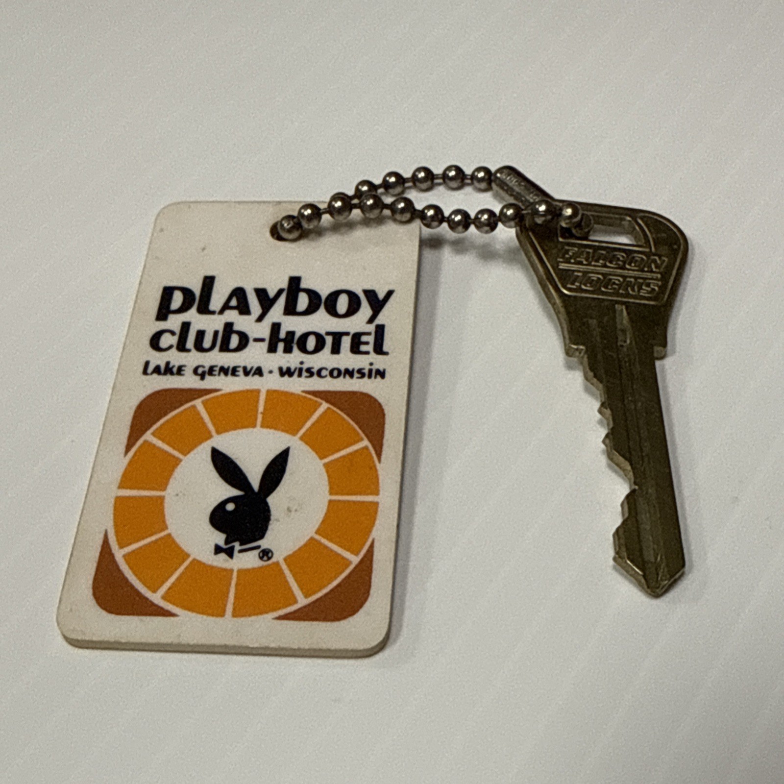 Vintage Playboy Club-Hotel Lake Geneva Resort Lodge Room Key & Fob HEFNER BUNNY