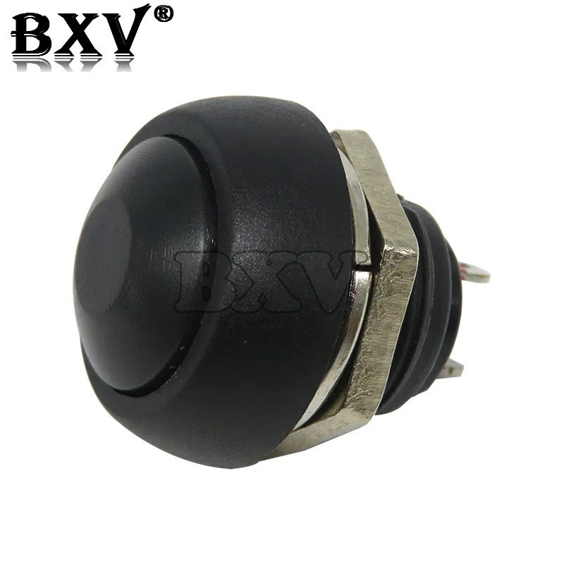 Black M4 12mm Waterproof Momentary ON/OFF Push Button Round SPST Switch