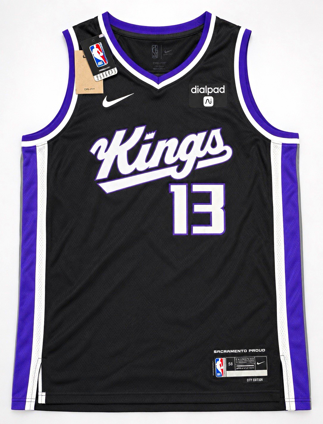 Nike Sacramento Kings Murray #13 Men's 2XL Basketball Jersey Black/Purple