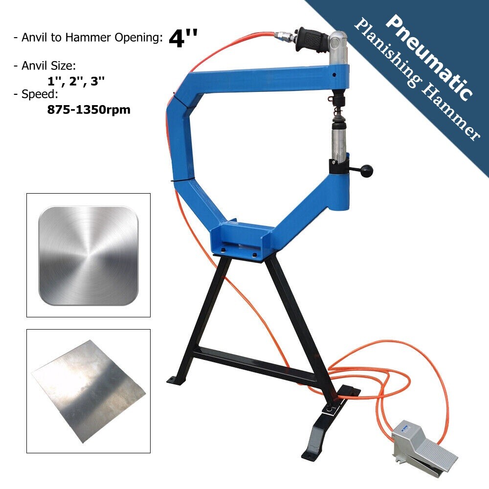 Industrial Pneumatic Planishing Hammer with Stand, Pedal & 1-3\