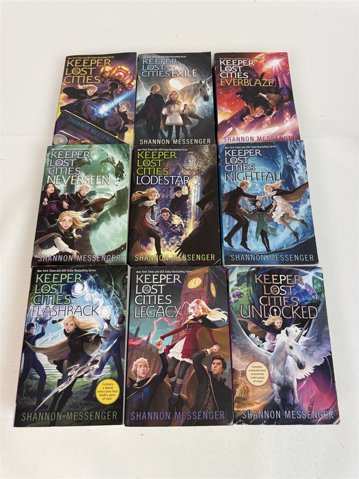 Shannon Messenger Lot 1st 8 Keeper of the Lost Cities + #8.5 Paperbacks