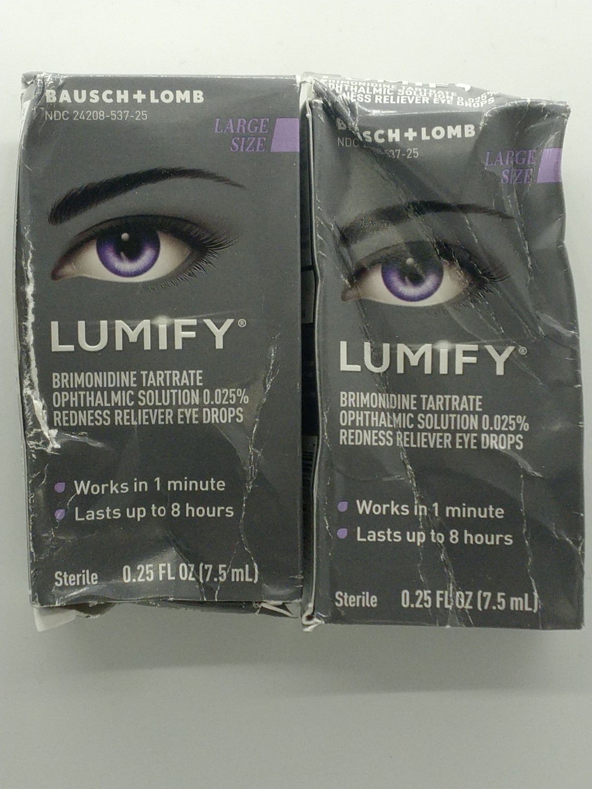2 Pack Lumify Redness Reliever Eye Drops LARGE SIZE 0.25 fl oz Exp 10/31/2026