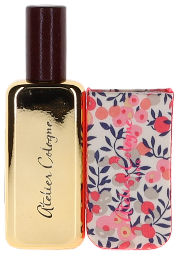Santal Carmin By Atelier Cologne Absolue 1oz Spray with Magenta Leather Case New