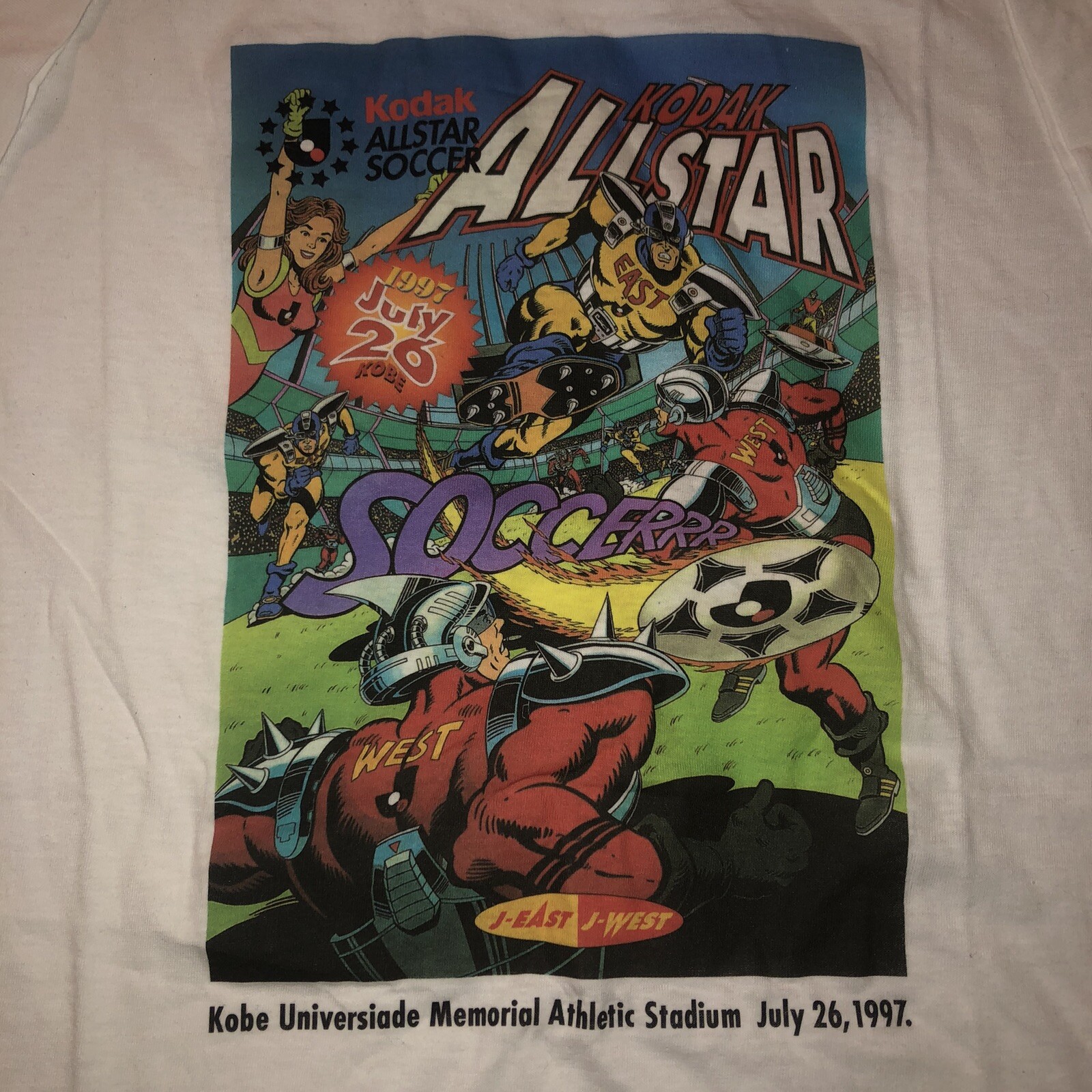 Vintage 1997 Kodak Jomo Tarami All Star Soccer Game Shirt Japan Soccer League