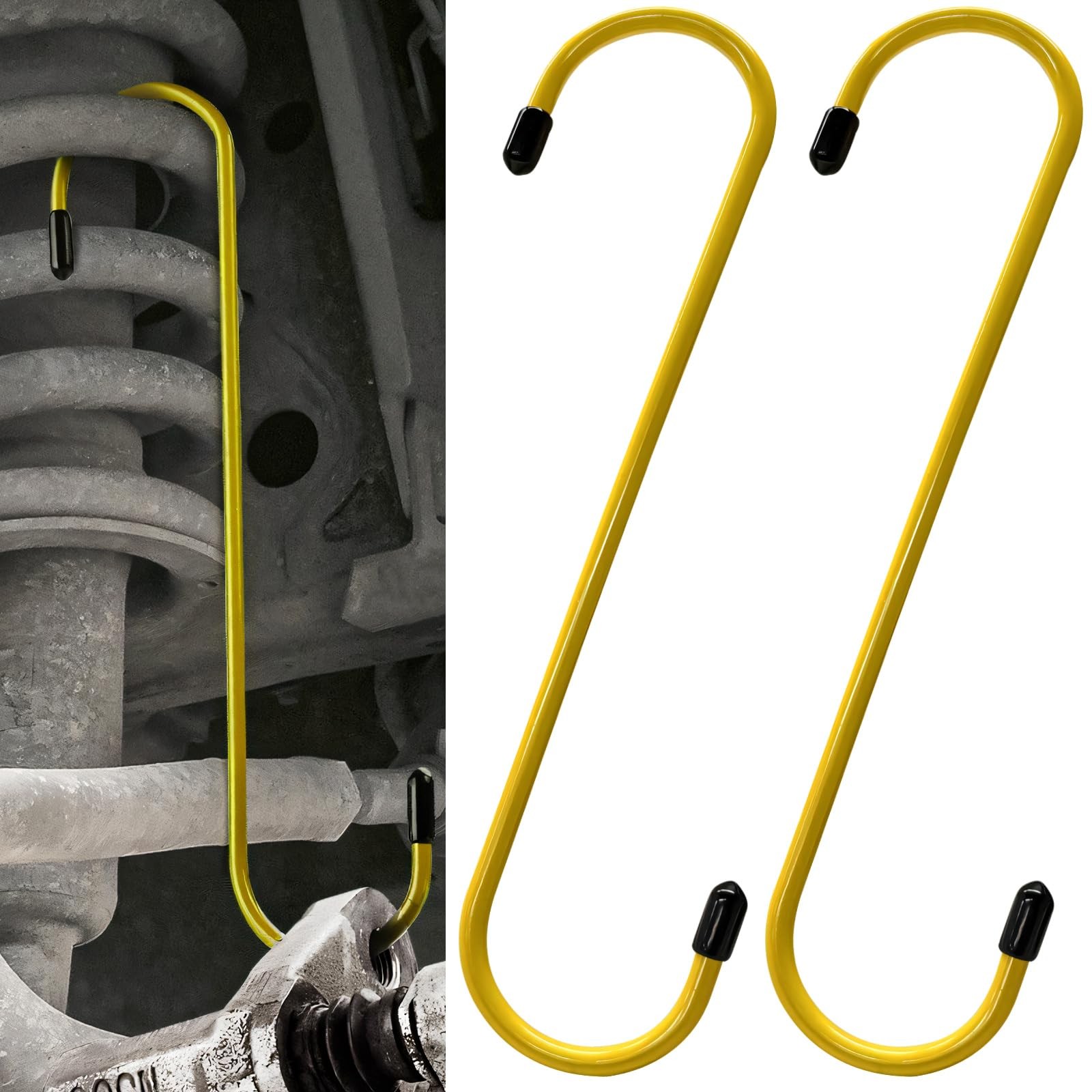 2 PCS Brake Caliper Hangers, SShaped Metal Auto Brake Caliper Compression Too...