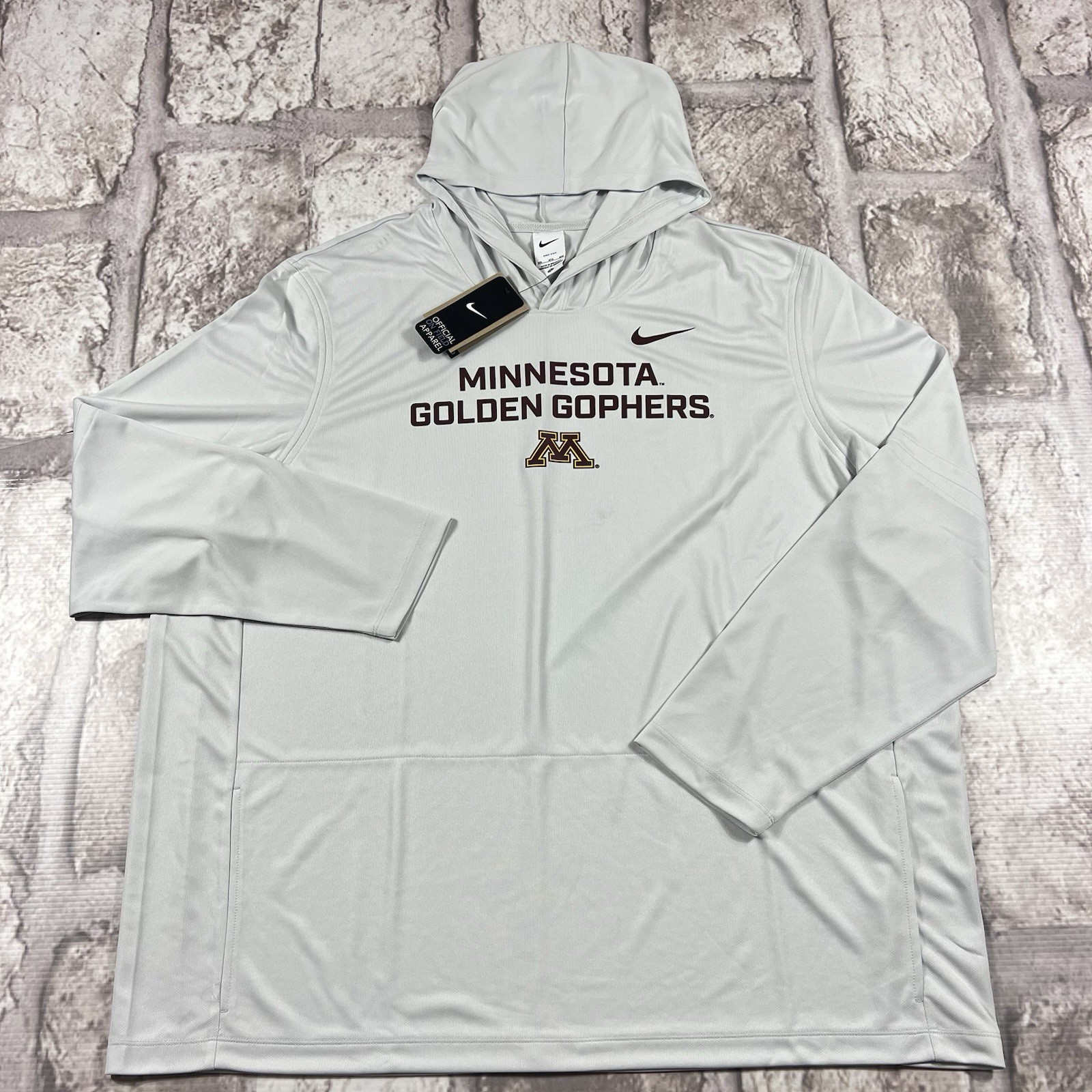 NIKE Minnesota Golden Gophers FOOTBALL  HOODIE Dri-Fit Men’s 4XL Gray NWT READ