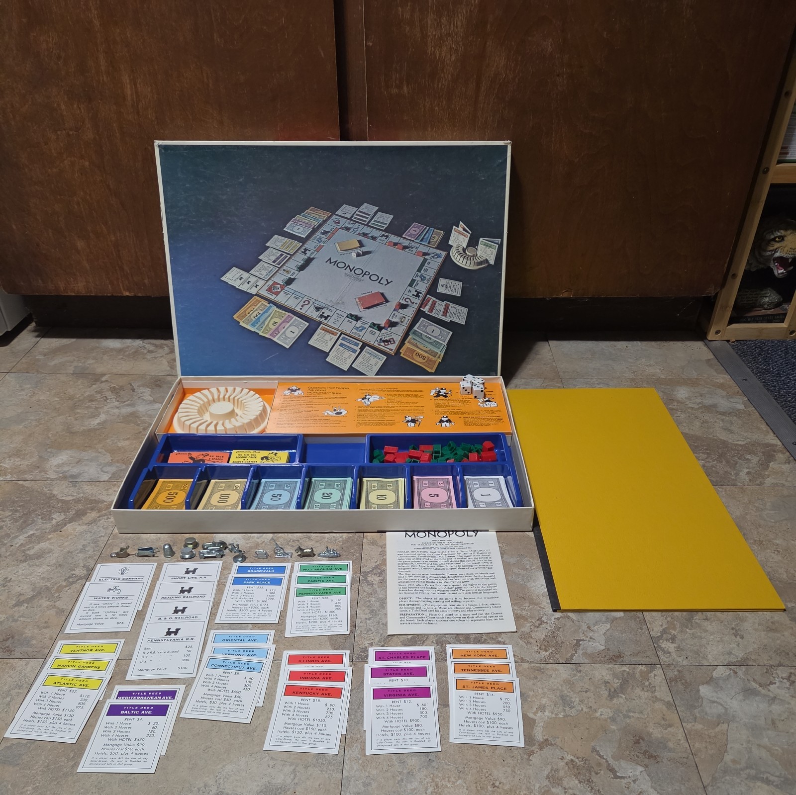 Vintage 1974 Monopoly Anniversary Edition Parker Brothers Complete Board Game